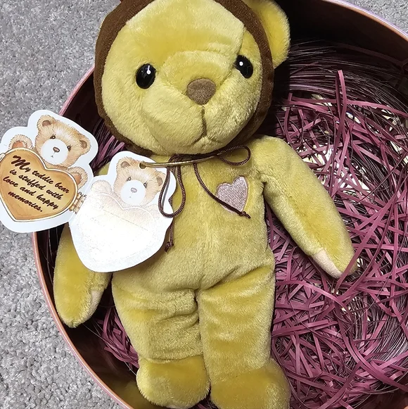 Cherrished Teddies VTG Limited Edition Holiday Tin Set 1999 Plush Bear & Resin - Picture 6 of 11